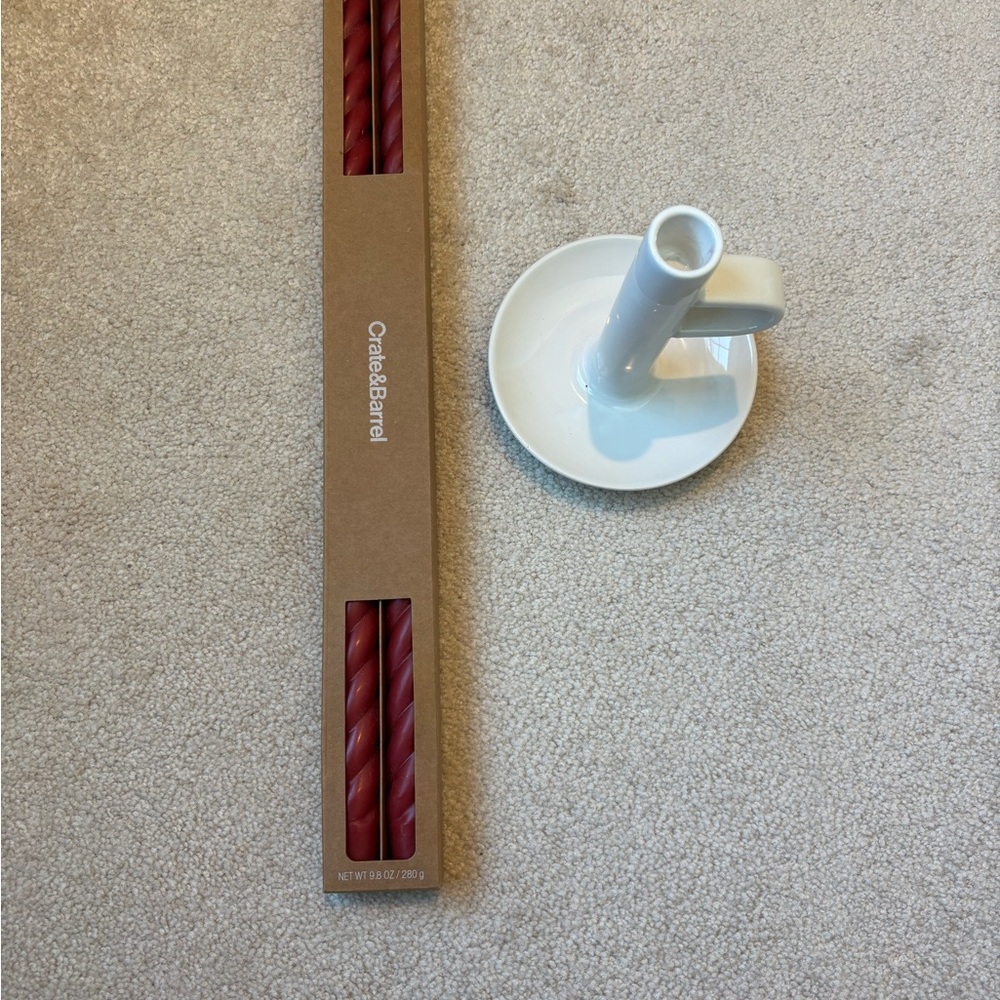 Crate & Barrel Spiral Candle Set